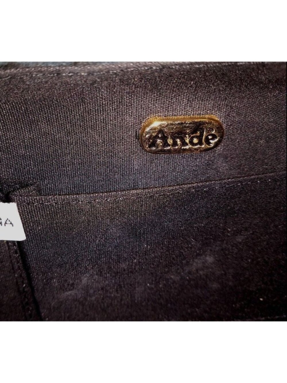 Vintage 50s 60s Ande Purse Crossbody 5x6 Formal Party Black Chain Strap - Picture 6 of 7